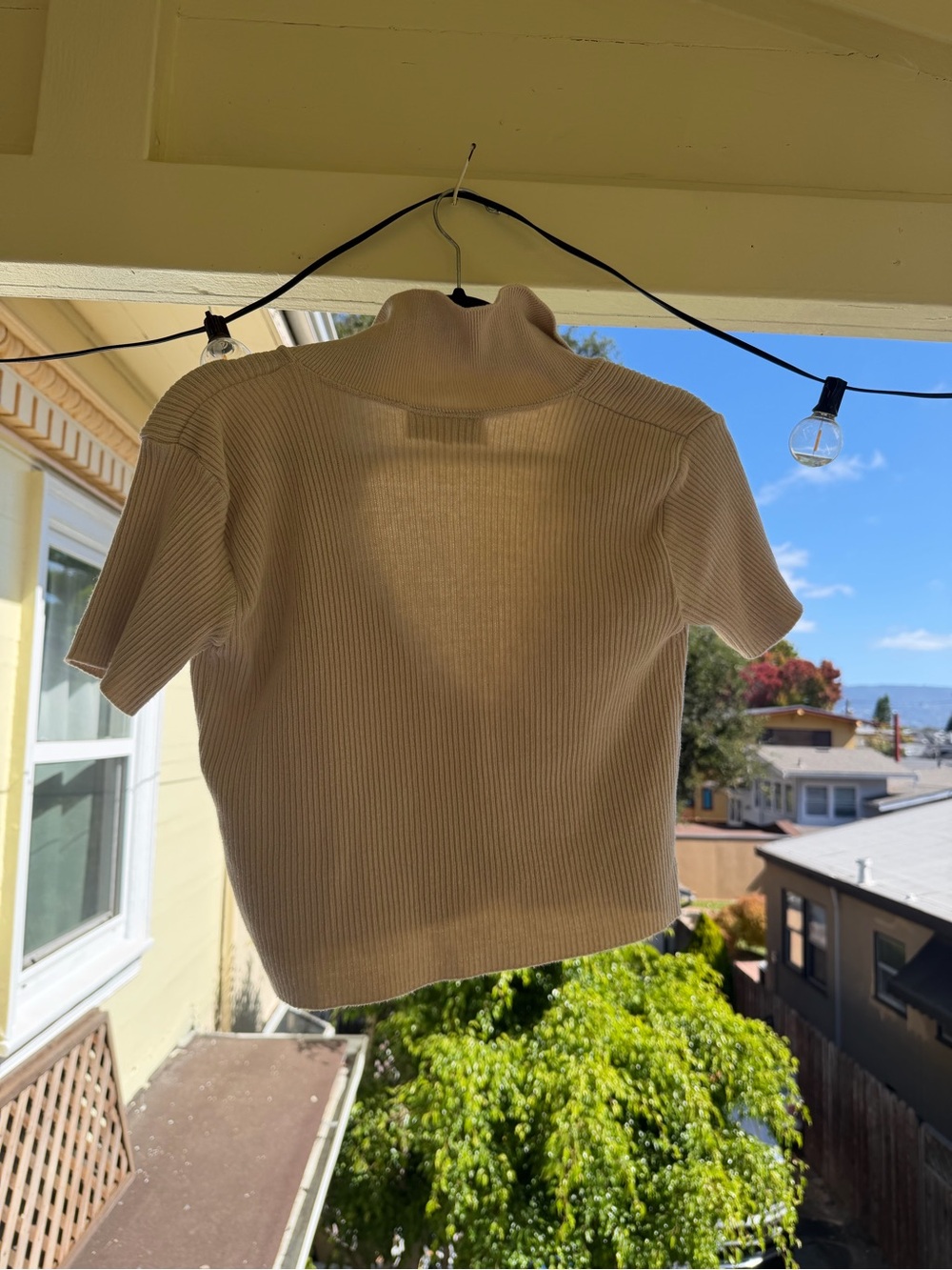 Absolutely cotton Ribbed Short-Sleeve Button Cardigan - Picture 3 of 4
